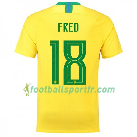 Tenue Brésil Fred 18 Domicile Coupe du monde 2018 Maillot de Foot